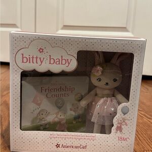 American Girl Bitty Baby Bunny Doll with Pink Dress and Book